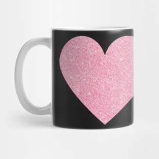 Pastel Pink Faux Glitter Heart Mug